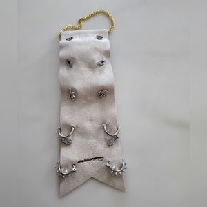  Express Set of 5 Silver Tones Earrings Studs and Hoops